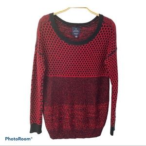 American Eagle Vintage Boyfriend Women's Sweater Red & Black - Size Small